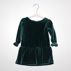 Peek Kids Emerald Green Velvet Dress sz M 6-12 mo